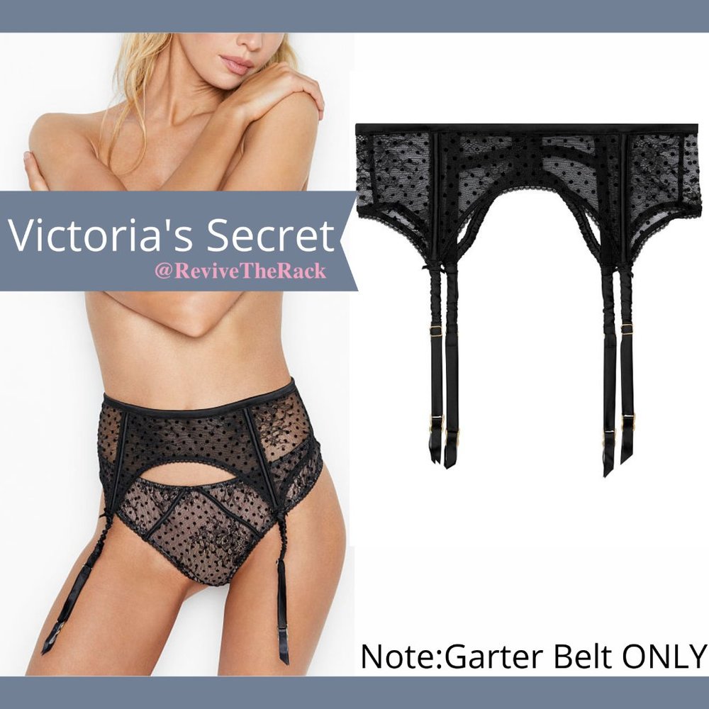 NWT $40 Victoria's‎ Secret Luxe Lingerie Polka Dot Garter Belt [SZ XS/S ]